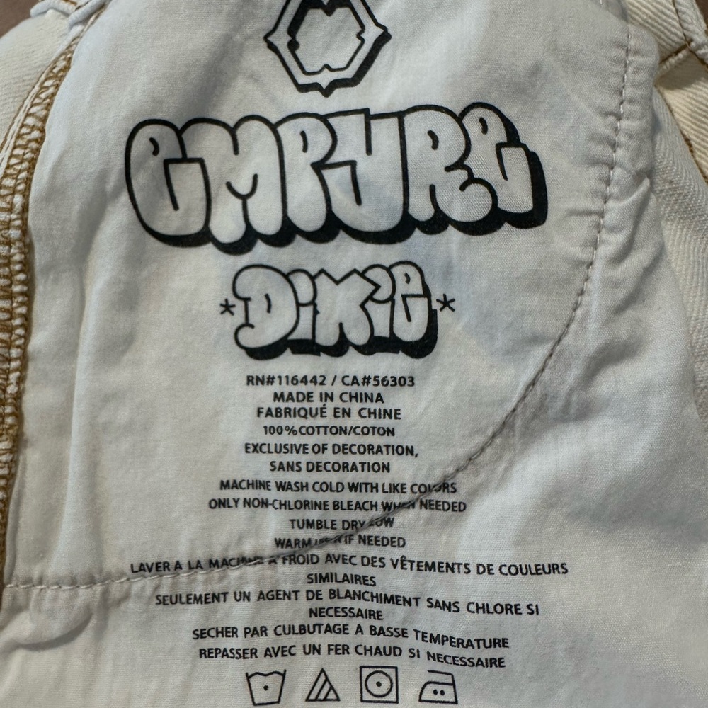 Like New‼️Empyre Cream Denim Cargo Shorts Size S Dixie Birch Carpenter Shorts - Picture 10 of 11